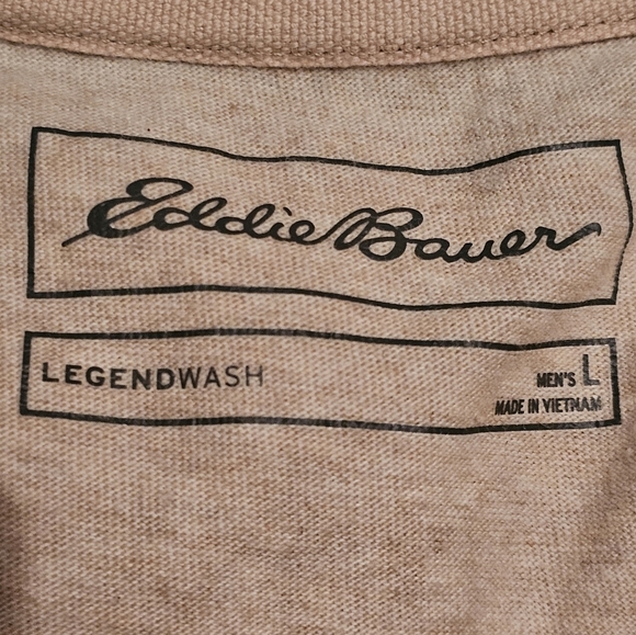 Eddie Bauer Beige Henley Shirt Size Large - Picture 4 of 5